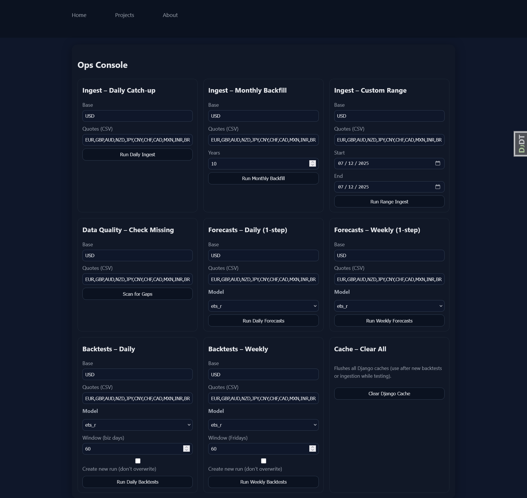 Ops Console Screenshot